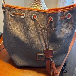 Dooney & Bourke Gray Leather Bucket Bag
